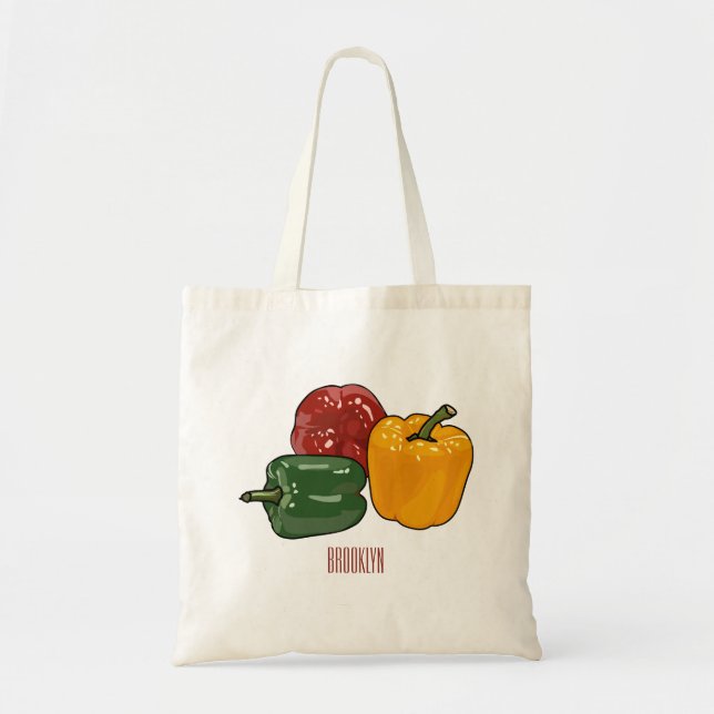 Capsicum cartoon illustration tote bag (Front)