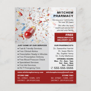 Capsule Design, Pharmacy, Pharmacists Advertising Flyer