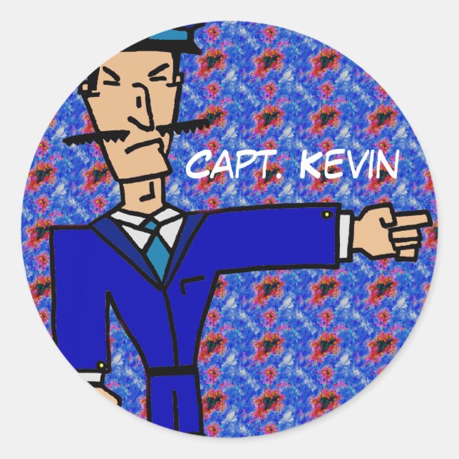 Capt. Kevin Classic Round Sticker (Front)
