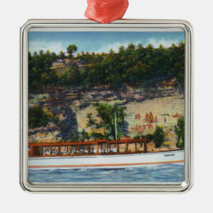 Capt. Palmers Lake Ride Stroller IV Boat Scene Metal Tree Decoration