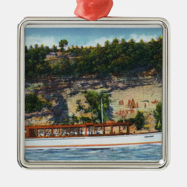 Capt. Palmers Lake Ride Stroller IV Boat Scene Metal Tree Decoration (Front)