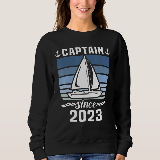 Captain 2023 Boat Driving Licence Motorboat Sailin Sweatshirt (Front)
