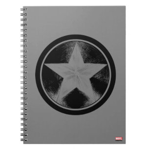 Captain America Grunge Shield Spiral Notebook