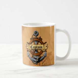 Captain Anchor And Wheel Coffee Mug