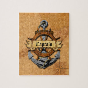 Captain Anchor And Wheel Jigsaw Puzzle