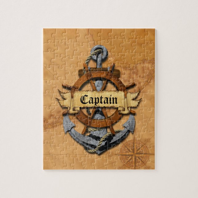 Captain Anchor And Wheel Jigsaw Puzzle (Vertical)