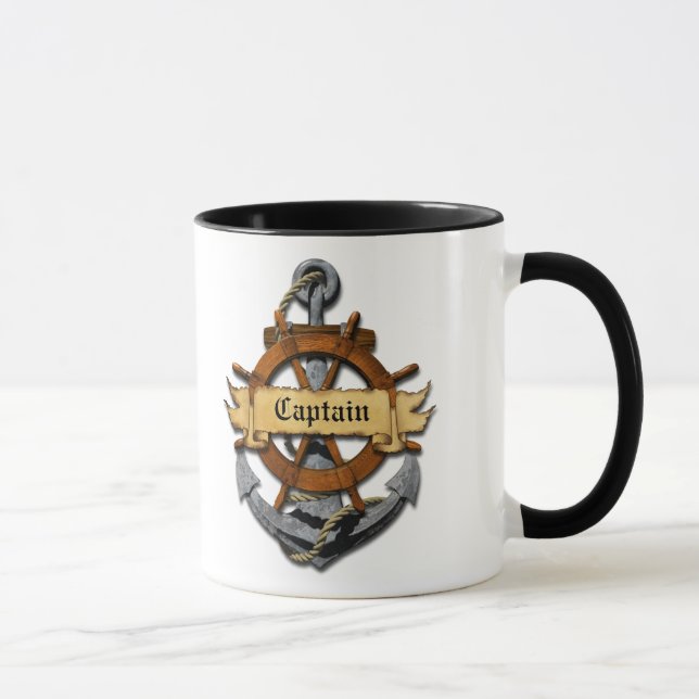 Captain Anchor And Wheel Mug (Right)