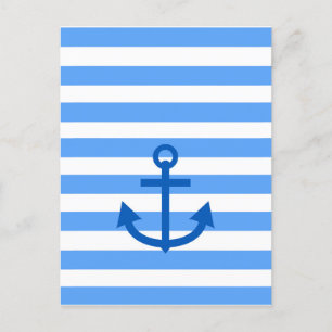 Captain, Anchor & Blue White                   Postcard