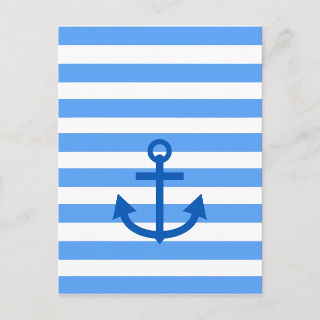 Captain, Anchor & Blue White                   Postcard (Front)