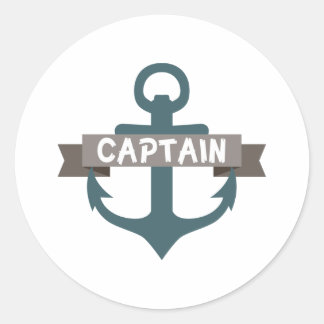 Captain Anchor Classic Round Sticker