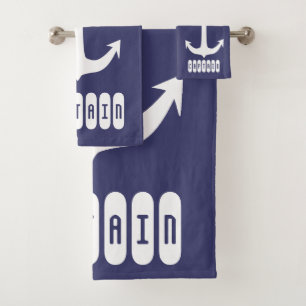 Captain Anchor Sea Ocean Sailing Bath Towel Set