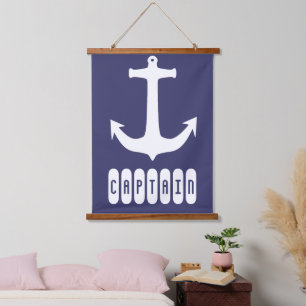 Captain Anchor Sea Ocean Sailing Hanging Tapestry