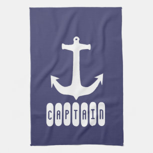 Captain Anchor Sea Ocean Sailing Tea Towel