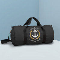 Captain Anchor Your Boat Name Gold Laurel Black
