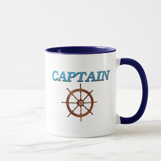 Captain and Captain's Wheel Mug (Right)