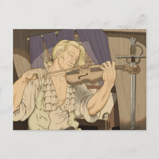 Captain Aubrey and His Fiddle Postcard