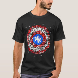 Captain Autism Awareness Puzzle Superhero Shield T-Shirt