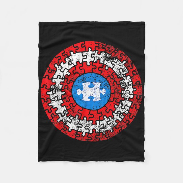 Captain Autism Superhero - Autism Awareness  Fleece Blanket (Front)
