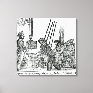 Captain Avery receiving three chests of Treasure Canvas Print