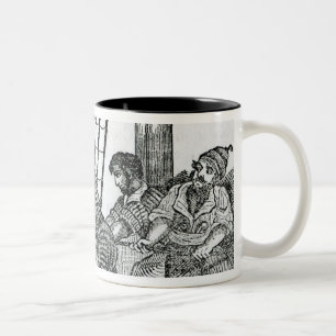 Captain Avery receiving three chests of Treasure Two-Tone Coffee Mug