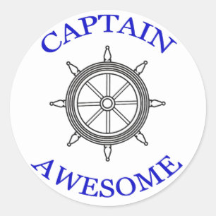 "Captain Awesome” Classic Round Sticker