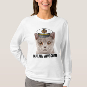 CAPTAIN AWESOME, Funny CAT T-Shirts