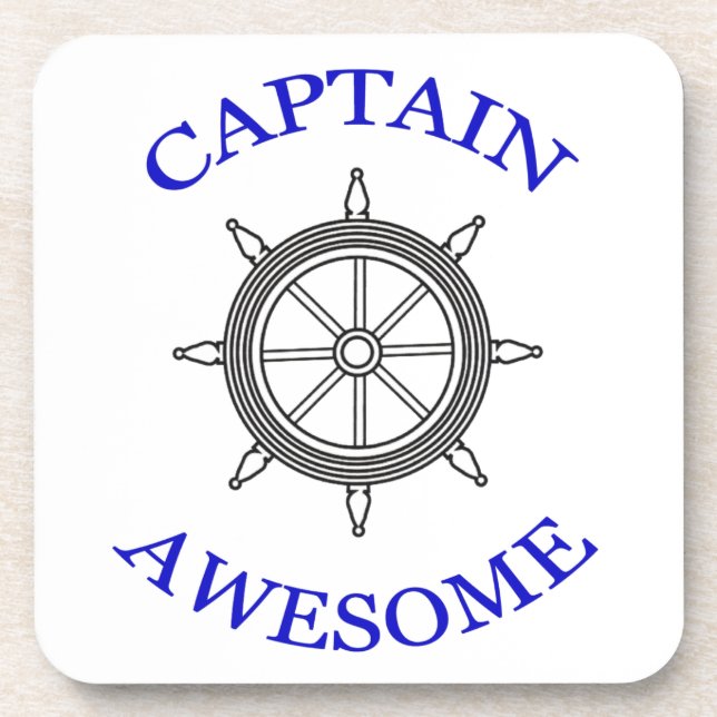 "Captain Awesome" Nautical Coasters (Front)