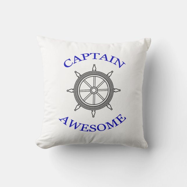 "Captain Awesome" Throw Pillow (Front)
