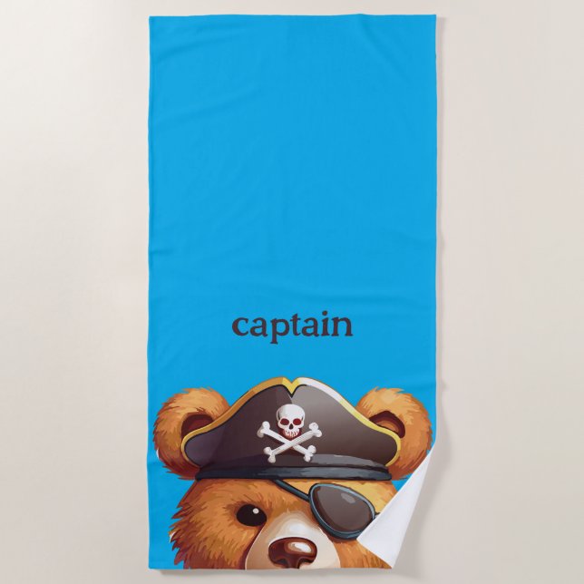 Captain Bear Beach Towel (Front)