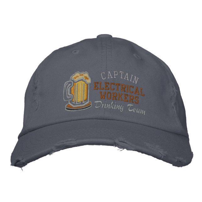 Captain Beer Drinking Team  Custom Embroidered Hat (Front)