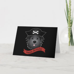 Captain Black Dog - Greeting Card, Standard white Card