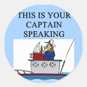 captain boating sailing joke classic round sticker