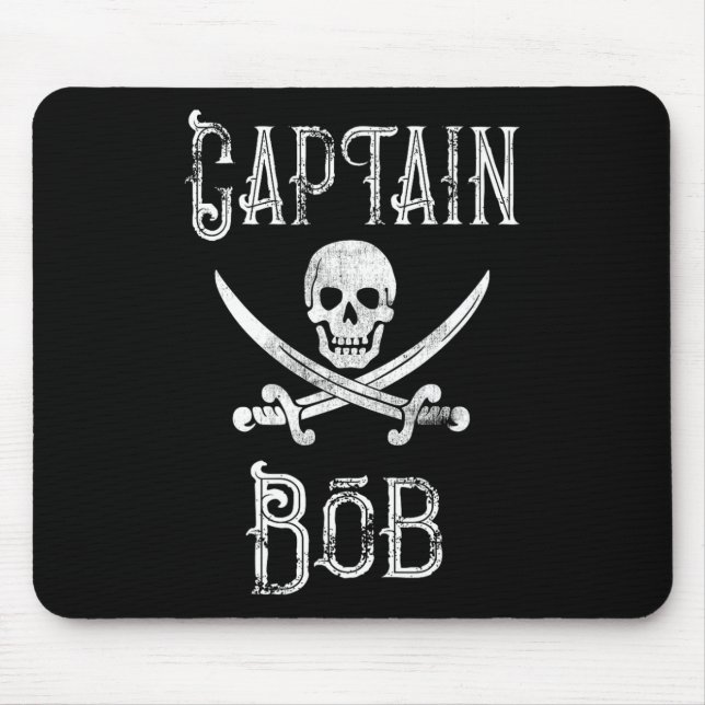 Captain Bob - Vintage Personalised Pirate Boating  Mouse Pad (Front)