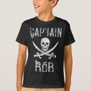 Captain Bob - Vintage Personalised Pirate Boating T-Shirt