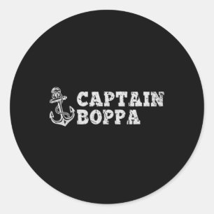 Captain Boppa Sailing Boating Vintage Boat Anchor Classic Round Sticker