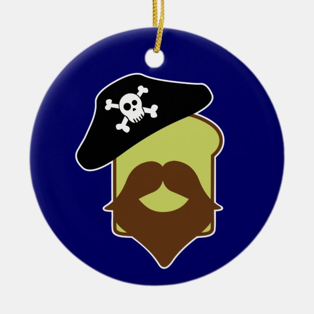 Captain Breadbeard Ceramic Tree Decoration (Front)