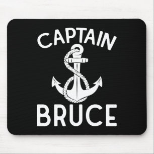 Captain Bruce Ship Yacht Boating Boat Anchor Mouse Pad