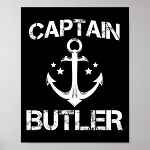Captain Butler Funny Birthday Personalised Surname Poster