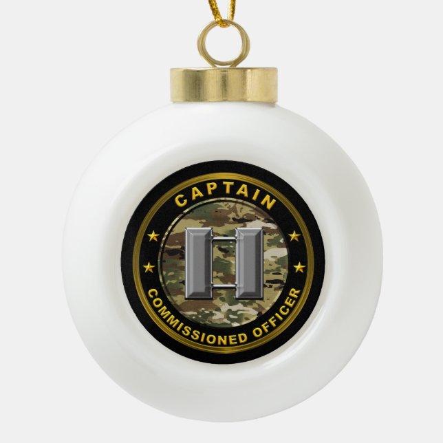 Captain  ceramic ball christmas ornament (Front)