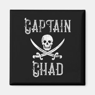 Captain chad retro pirate pontoon  magnet