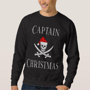 Captain Christmas Holiday Pirate Skull Santa Hat B Sweatshirt