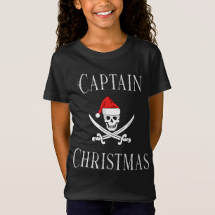 Captain Christmas Holiday Pirate Skull Santa Hat B T-Shirt