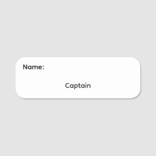 Captain Classic Name Tag Pinback