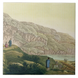 Captain Cook (1728-79) in Alaska during his voyage Tile