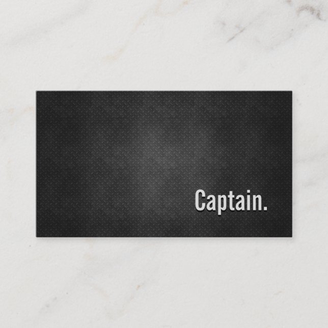 Captain Cool Black Metal Simplicity Business Card (Front)