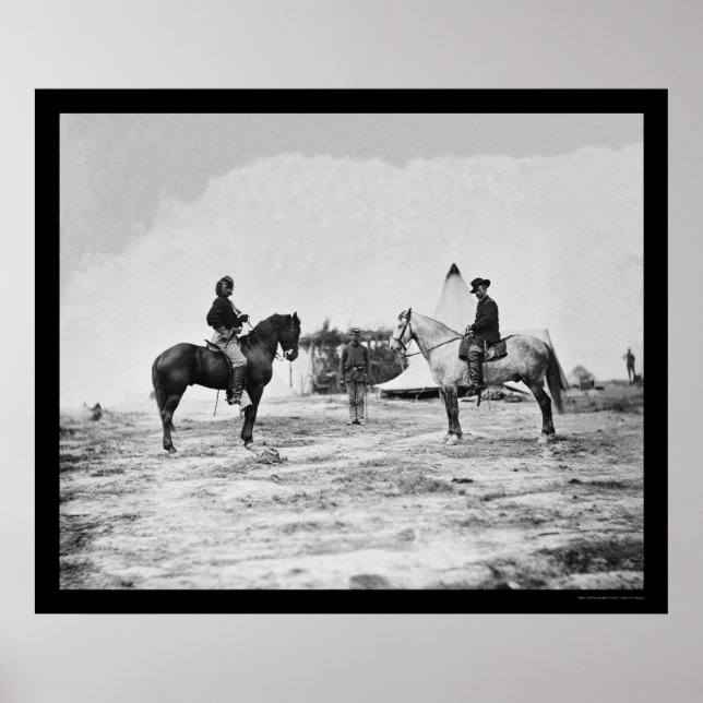 Captain Custer & General Pleasonton Falmouth 1863 Poster (Front)