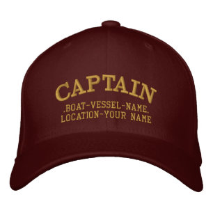CAPTAIN customisable Your Boat Your Name Embroidered Hat