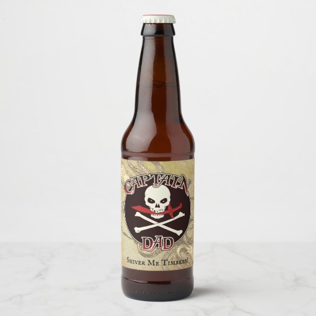 Captain Dad - Embraced by the Deep Beer Bottle Label (Front)