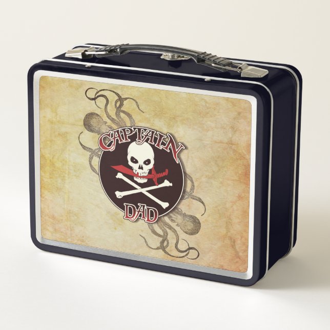 Captain Dad - Embraced by the Deep Metal Lunch Box (Back)