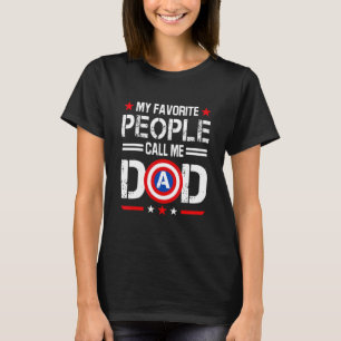 Captain Dad My Favorite People Call Me Dad Father' T-Shirt